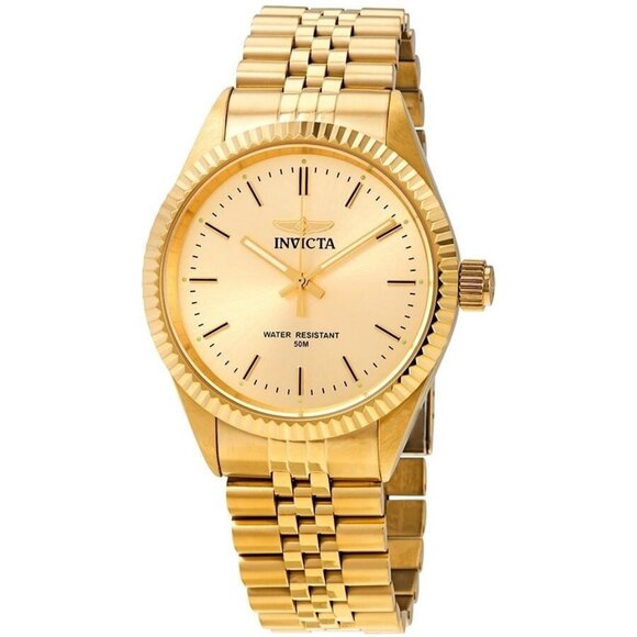 NWT Authentic Invicta Specialty Gold Dial Yellow Gold-tone Men's Watch - Picture 1 of 3